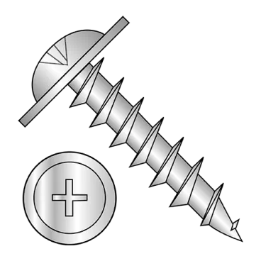 8-11X1  Phillips #10 Round Washer Head Deep Thread Wood Screw Full Thread Zinc Bake