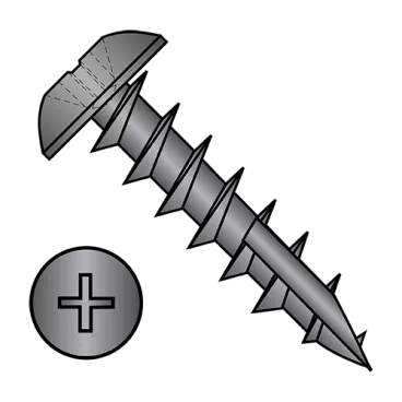 6-13X1/2  Phillips Truss Deep Thread Wood Screw Full Thread Type 17 point Black Oxide