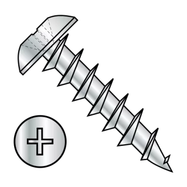 8-11X1  Phillips Truss Deep Thread Wood Screw Full Thread Zinc Bake