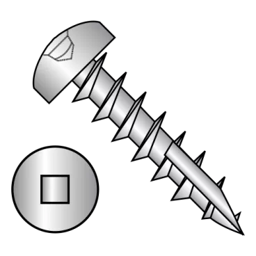 8-11X1/2  Square Drive Pan Head Deep Thread Screw Type 17 Full Thread Zinc Bake