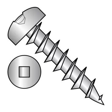 8-11X5/8  Square Drive Pan Deep Thread Wood Screw Full Thread Zinc Bake