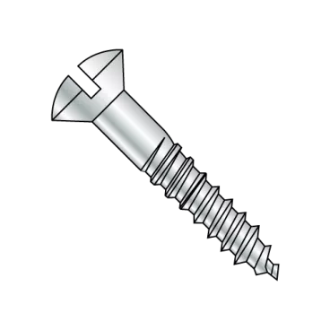 8-15X3/4  Slotted Oval Full Body Wood Screw Zinc