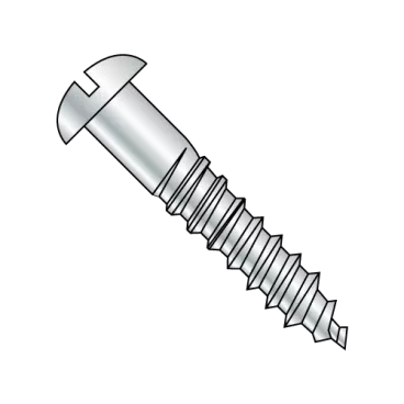 8-15X3/4  Slotted Round Full Body Wood Screw Zinc