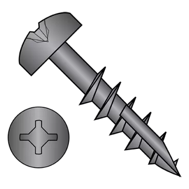 10-9X1 1/4  Square Phil Drive Pan Deep Thread Wood Screw 2/3 Thread Type 17 Black Oxide Oil