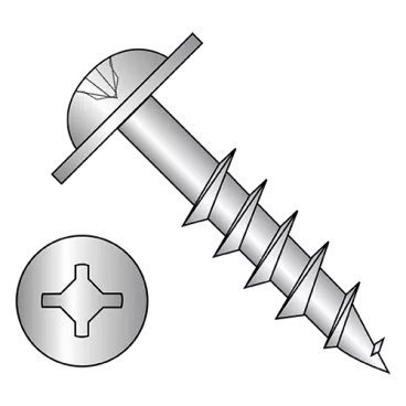 8-11X1 1/8  Square Phillips Drive Round Washer Deep Thread Wood Screw 2/3 Thread Zinc Bake