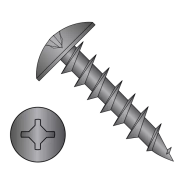 8-11X7/16  Square Phil Drive #6 Truss Head Deep Thread Wood Screw Full Thread Black Oxide