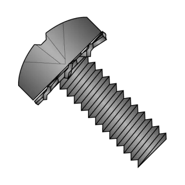 1/4-20X3/4  Phillips Pan External Sems Machine Screw Fully Threaded Black Oxide
