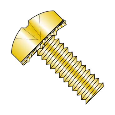 6-32X1/2  Phillips Pan External Sems Machine Screw Fully Threaded Zinc Yellow