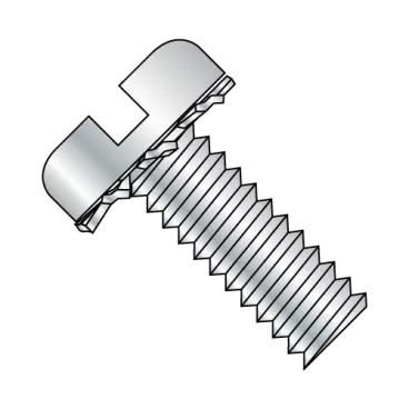 6-32X3/4  Slotted Pan External Sems Machine Screw Fully Threaded Zinc