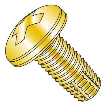 8-32X5/16  Phillips Pan Thread Cutting Screw Type F Fully Threaded Zinc Yellow And Bake