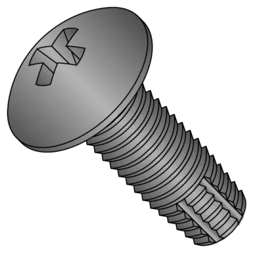10-24X3/8  Phillips Truss Thread Cutting Screw Type F Fully Threaded Black Zinc and Bake