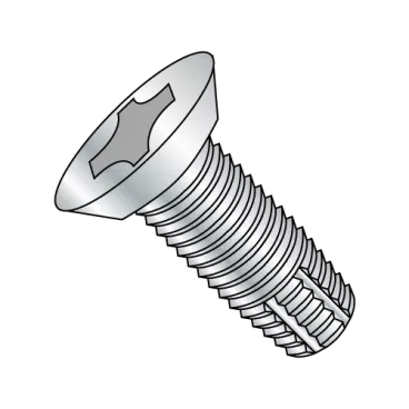 3/8-16X1  Phillips Flat Undercut Thread Cutting Screw Type F Fully Threaded Zinc Bake