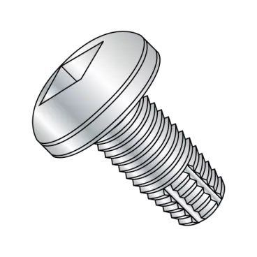 1/4-20X3/4  Square Drive Pan Thread Cutting Screw Type F Fully Threaded Zinc And Bake