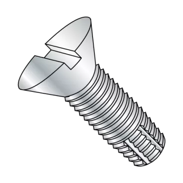 6-32X3/8  Slotted Flat Thread Cutting Screw Type F Fully Threaded Zinc