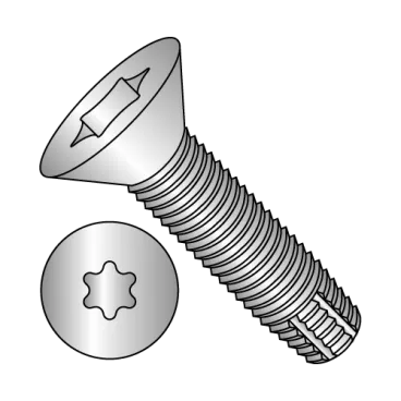 5/16-18X3/4  Six Lobe Flat Thread Cutting Screw Type F Fully Threaded 18-8 Stainless Steel