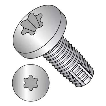 10-24X1  Six Lobe Pan Thread Cutting Screw Type F Fully Threaded 18 8 Stainless Steel