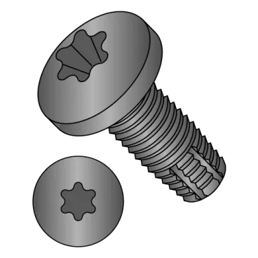 1/4-20X4  Six Lobe Pan Floor Board Screw Type F 3" Thread Black Phosphate