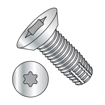 10-24X1/2  Six Lobe Flat Undercut Thread Cutting Screw Type F Fully Threaded Zinc And Bake