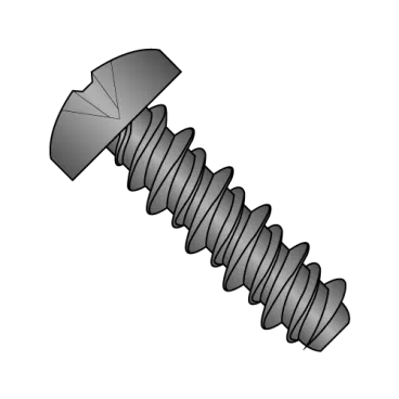 4-24X3/4 #3HD  Phillips Pan High Low Screw Fully Threaded Black Oxide