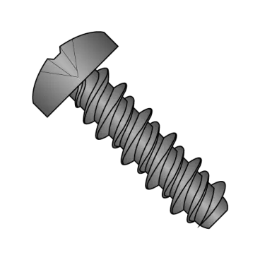 4-24X3/4 #3HD  Phillips Pan High Low Screw Fully Threaded Black Zinc and Bake