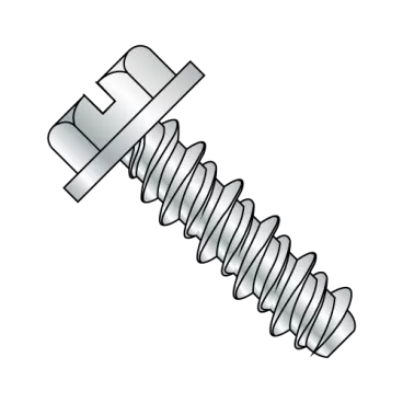 8-18X1/2 #6HD  Slotted Indented Hex Washer High Low Fully Threaded Zinc and Bake