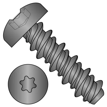 8-18X1/2 #6HD  Six Lobe Pan High Low Screw Fully Threaded Black Oxide