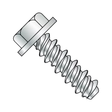 10-16X1/2 #8HD  Unslotted Indented Hex Washer High Low Screw Fully Threaded Zinc Bake
