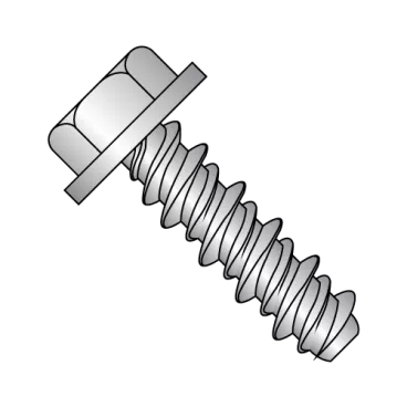 10-16X1/2 #8HD  Unslot Indented Hex Washer High Low Screw Fully Threaded 410 Stainless Steel