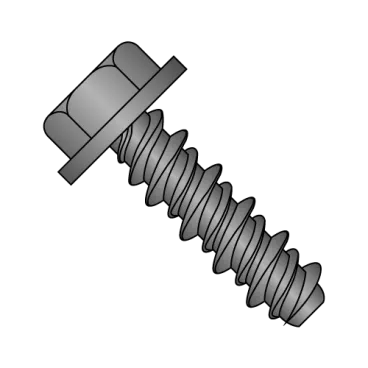 10-16X1/2 #8HD  Unslotted Indented Hex Washer High Low Screw Fully Threaded Black Oxide