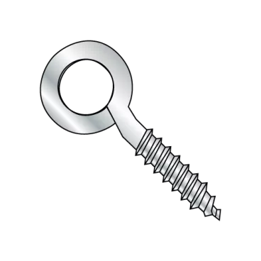 1/4X2  Closed Eye Screw 3/4 inch of Lag Thread Sharp Point Zinc