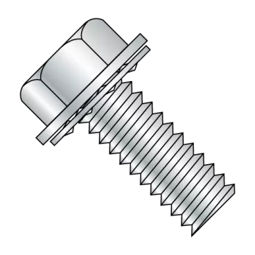 1/4-20X3/4  Unslotted Ind Hex Washer Internal Sems Machine Screw Full Thread Zinc & Bake