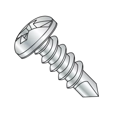 10-16X1  Combination(Slot/Phil) Pan Self Drill Screw Full Thread Zinc/Bake