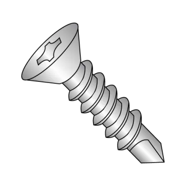 8-18X3  Phillips Flat Self Drilling Screw Full Thread 410 Stainless Steel