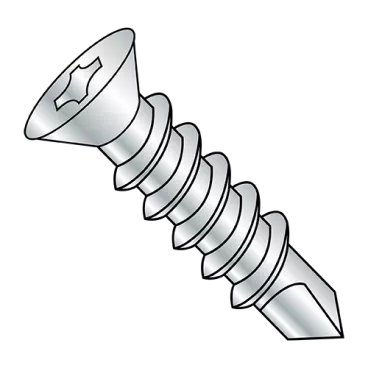 8-18X3/4  Phillips Flat Self Drilling Screw Full Thread With A #6 Head Zinc and Bake