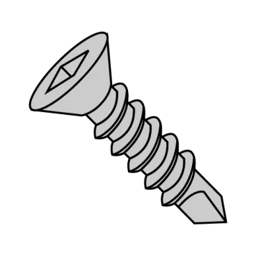 10-16X3/4  Square Drive Flat Head Full Thred Self Drill Screw Zinc, Bake 1000 Hr Salt Spray