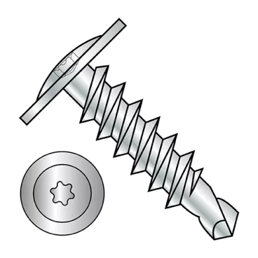 1/4-14X2  6 Lobe Modified Truss head Self Drilling Screw Full Thread Zinc and Bake