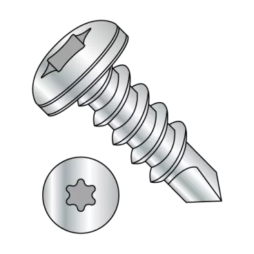 8-18X3/4  6 Lobe Pan Full Thread Self Drilling Screw 18-8 Stainless Steel