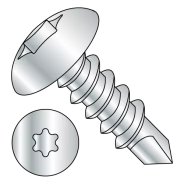 10-16X1/2  6 Lobe Truss Self Drilling Screw Fully Threaded Zinc and Bake