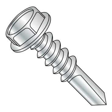 1/4-14X6  Unslotted Hex Washer With Number 5 Point Full Thread Self Dril Screw Zinc Bake