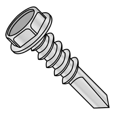 12-14X1 1/2  Unslot Indent Hexwash #5 point Self Drill Scr F/T Zinc Bake 1000hours Salt Spray