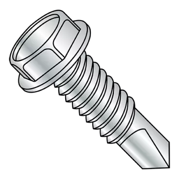 10-24X1  Unslotted Hexwasher Self Drilling Screw Full Thread Machine Screw Zinc and Bake