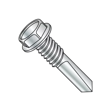 1/4-20X1 1/2  Unslot Hexwasher SDS W/Machine screw Thread #5 Point Full Thread Zinc and Bake