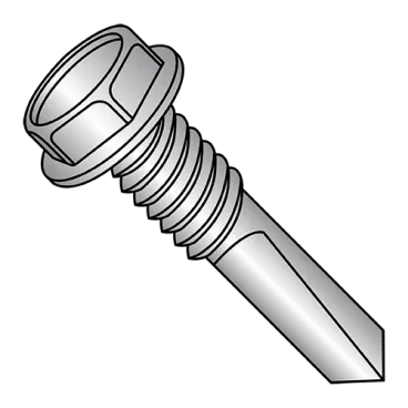 1/4-20X1 1/2  Unslot Hexwasher Self Drill Machine Screw #5 Point ZincBake 1000hours Salt Spray