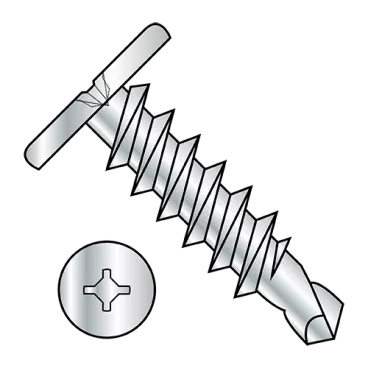 10-16X3/4  Square Phillips Drive Pancake Head Self Drilling Screw Full Thread Zinc Bake