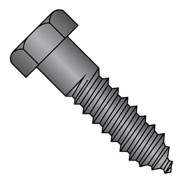 3/8X1  Hex Lag Screw Gimlet Point Black Oxide