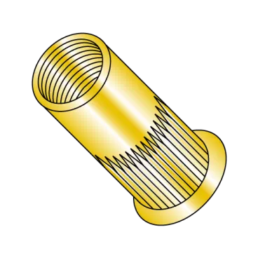 3/8-16-.150  Small Head Ribbed Threaded Insert Rivet Nut Steel Zinc Yellow Dichromate
