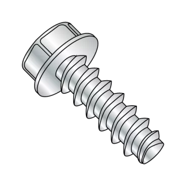 10-14X1  Unslotted Indent Hexwasher Plastite Alternative 48-2 Full Thread Zinc Bake & Wax