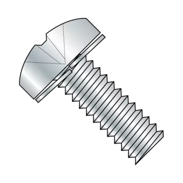 M2-0.4X5  ISO 7045 Phillips Pan Split Washer Sems Machine Screw Full Thread Zinc And Bake