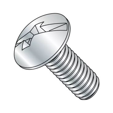8-32X1 3/4  Combination (Phil/Slot) Full Contour Truss Head Machine Screw Full Thread Zinc