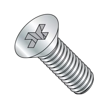 3/8-16X2 1/2  Phillips Flat Machine Screw Fully Threaded Zinc